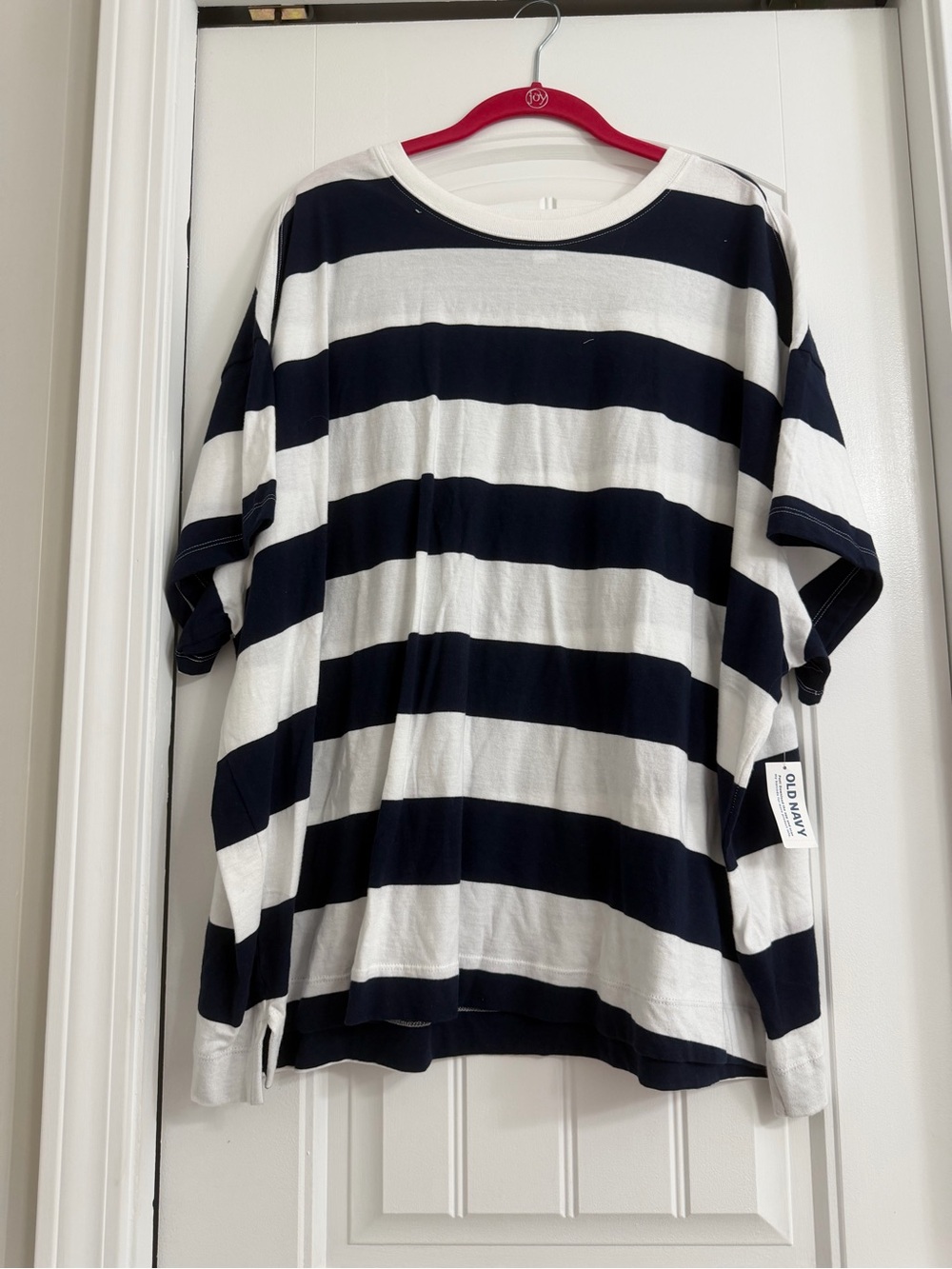 Old Navy Navy & White Wide Stripe Top